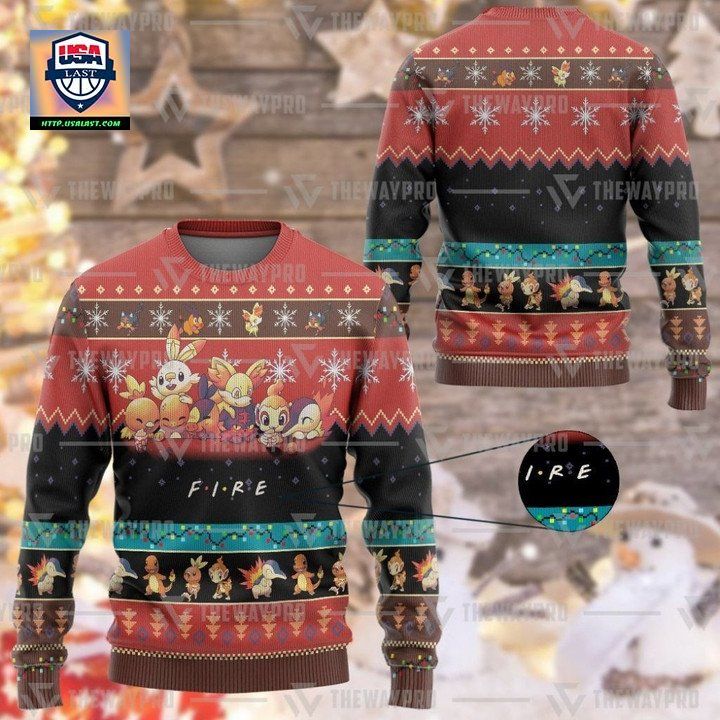 Anime Pokemon Fire Christmas Sweater