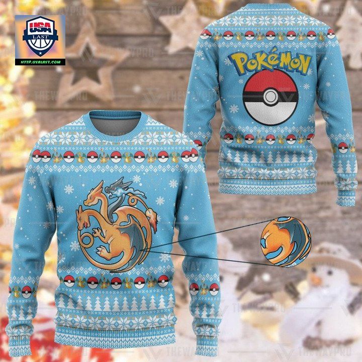 Anime Pokemon Fire Flying And Dragon Christmas Sweater