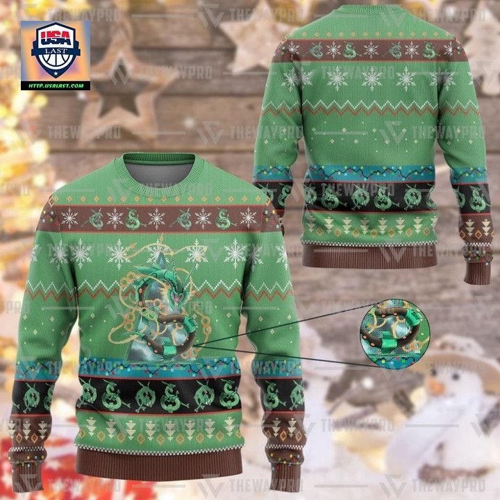 Anime Pokemon Rayquaza Christmas Sweater
