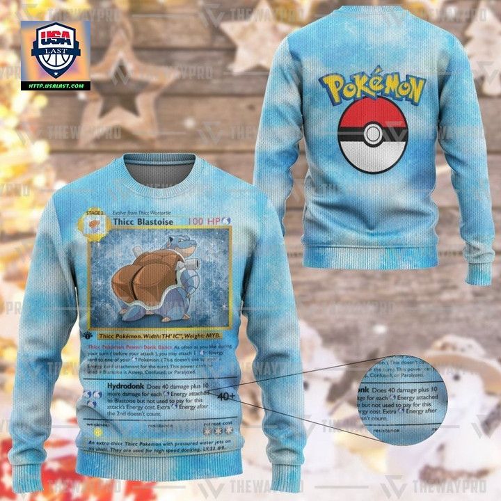 Anime Pokemon Thicc Blastoise Christmas Sweater