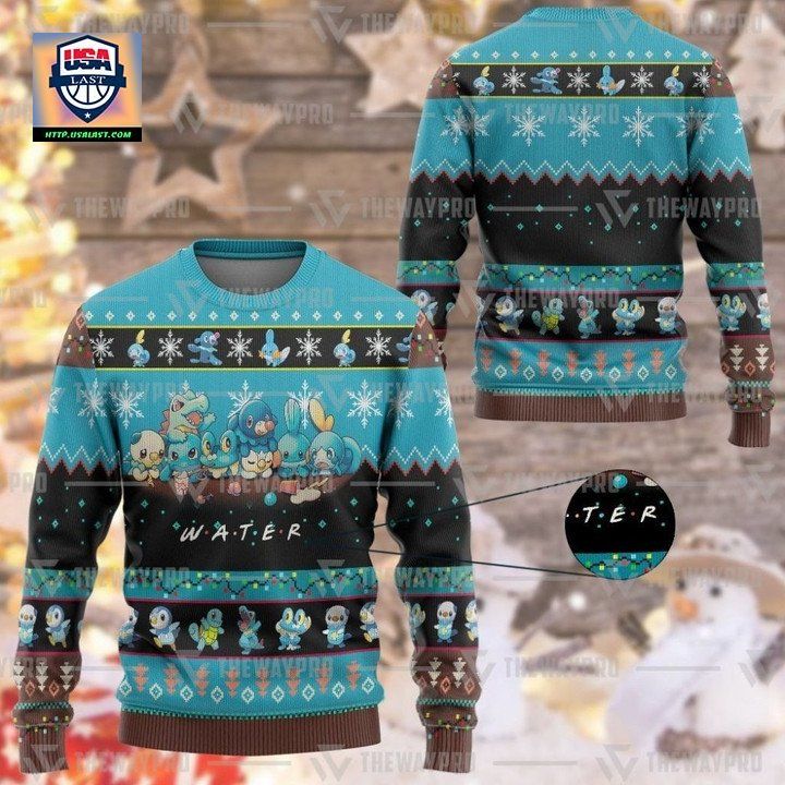 Anime Pokemon Water Christmas Sweater