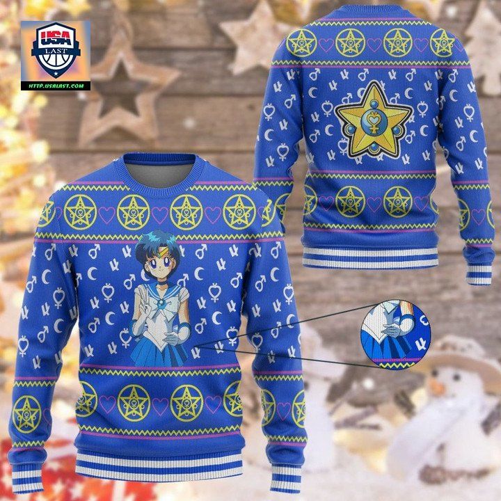 Anime Sailor Moon Mercury Christmas Sweater