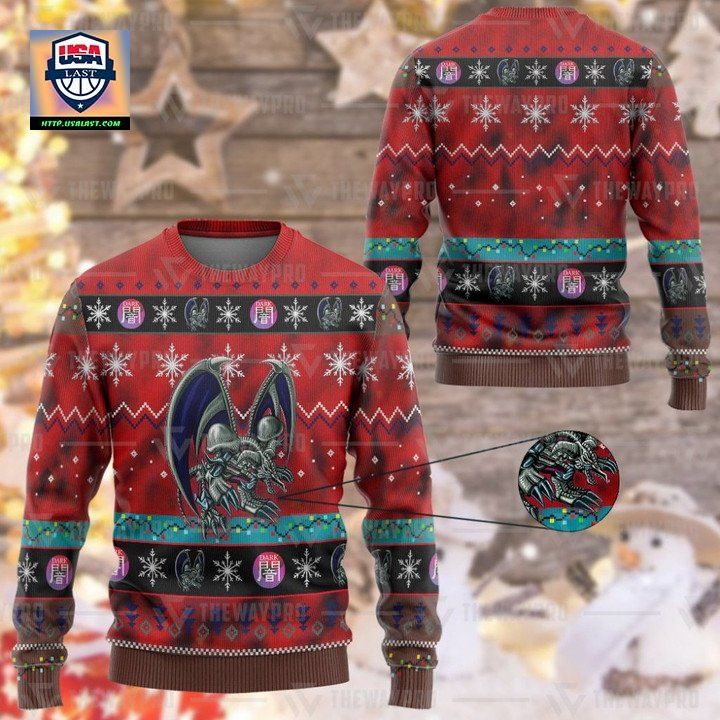 Anime Yu Gi Oh Black Skull Dragon Christmas Sweater