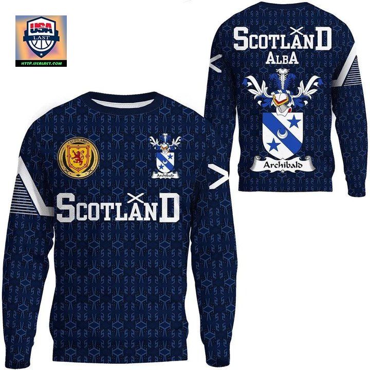 Archibald Family Crest Sweater Scottish Home 1991 Style 