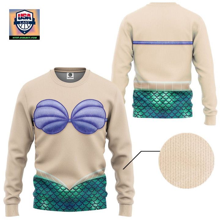 Ariel The Little Mermaid Costume Disney Ugly Christmas Sweater