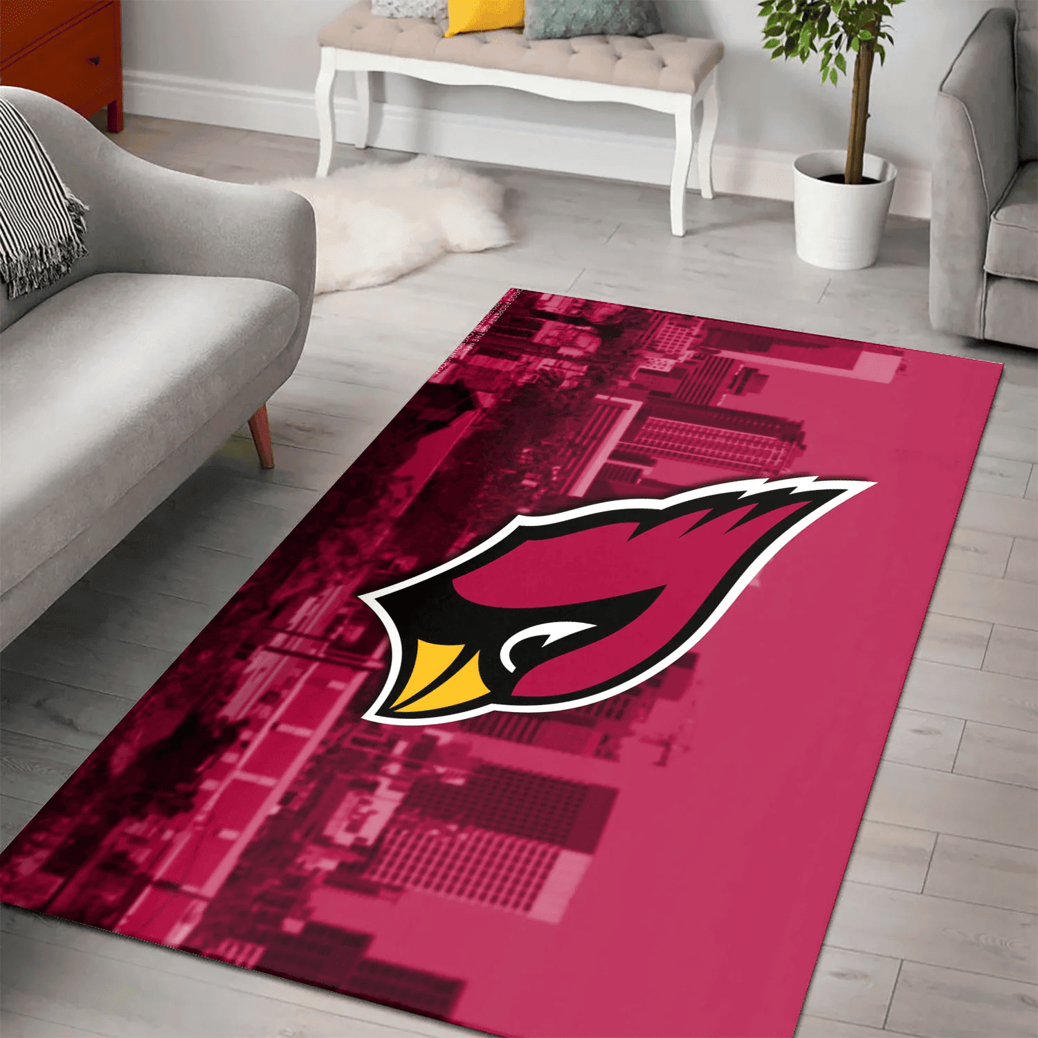 Arizona Cardinals City 3D Full Print Rectangle Area Rug – Full Print Carpet For Living Room & Bedroom Home Decor