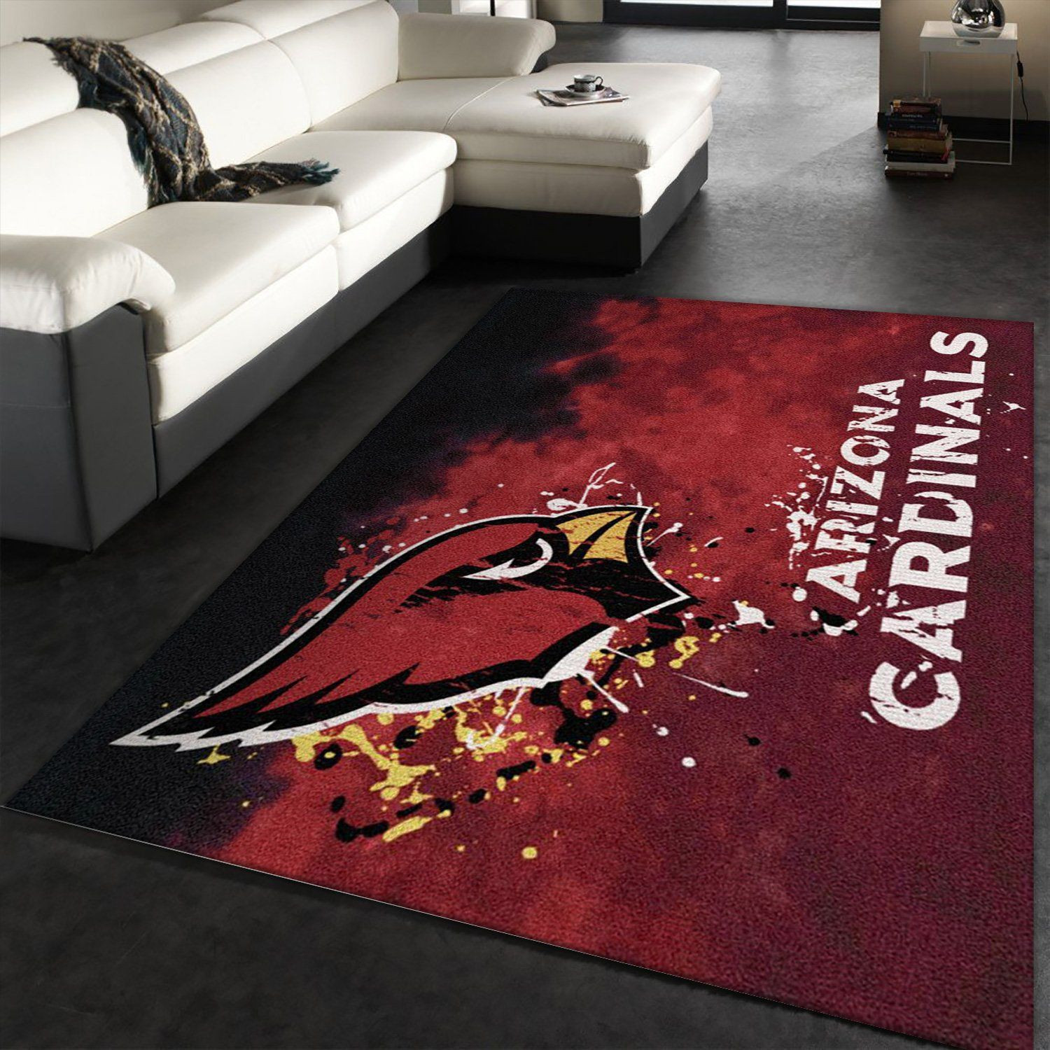 Arizona Cardinals Fade Rug Team Rectangle Area Rug – Full Print Carpet For Living Room & Bedroom Home Decor