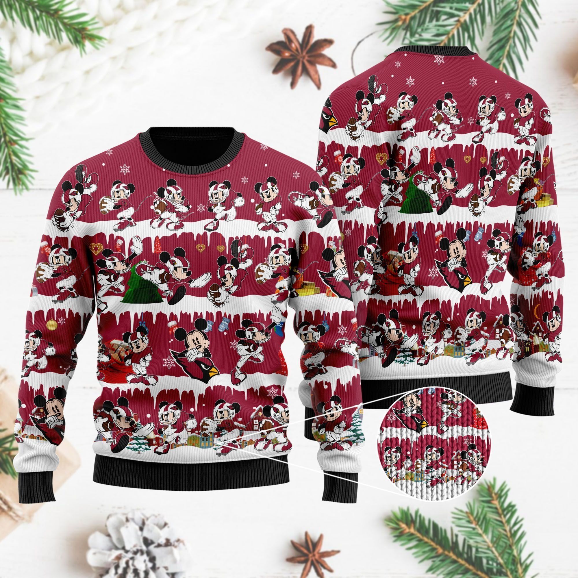 Arizona Cardinals Mickey NFL American Football Ugly Christmas Sweater