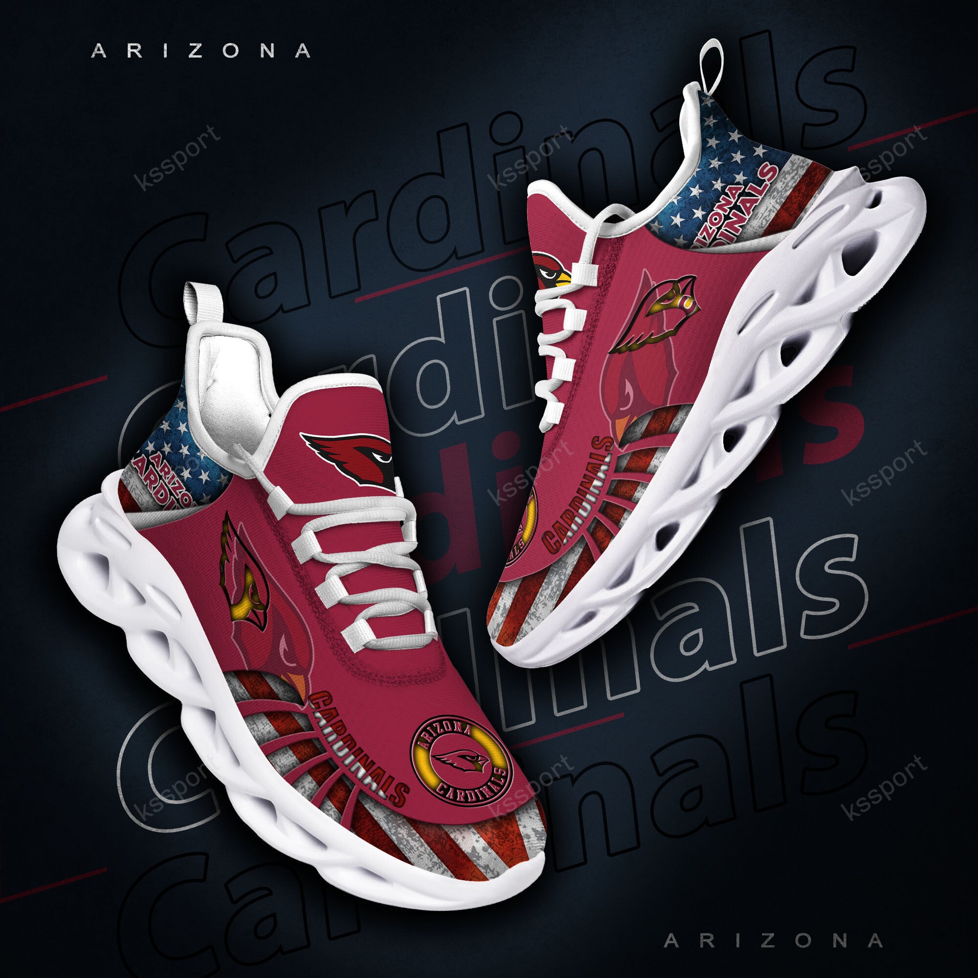 Arizona Cardinals NFL Max Soul Shoes Sneakers for Men And Women – NFL Football Fan Shoes, Team Sneakers