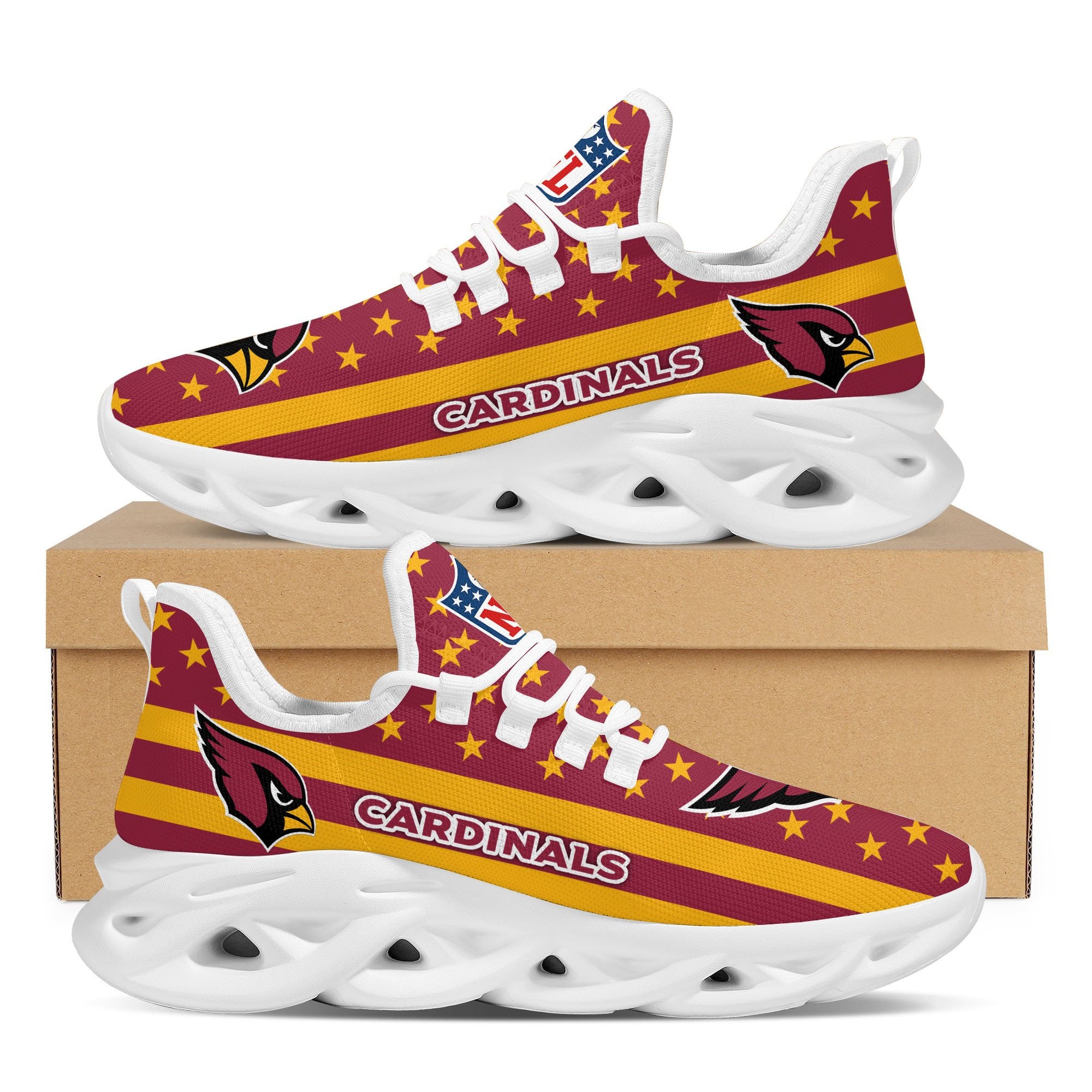 Arizona Cardinals NFL Max Soul ShoesSneakers for Men And Women – NFL Football Fan Shoes, Team Sneakers