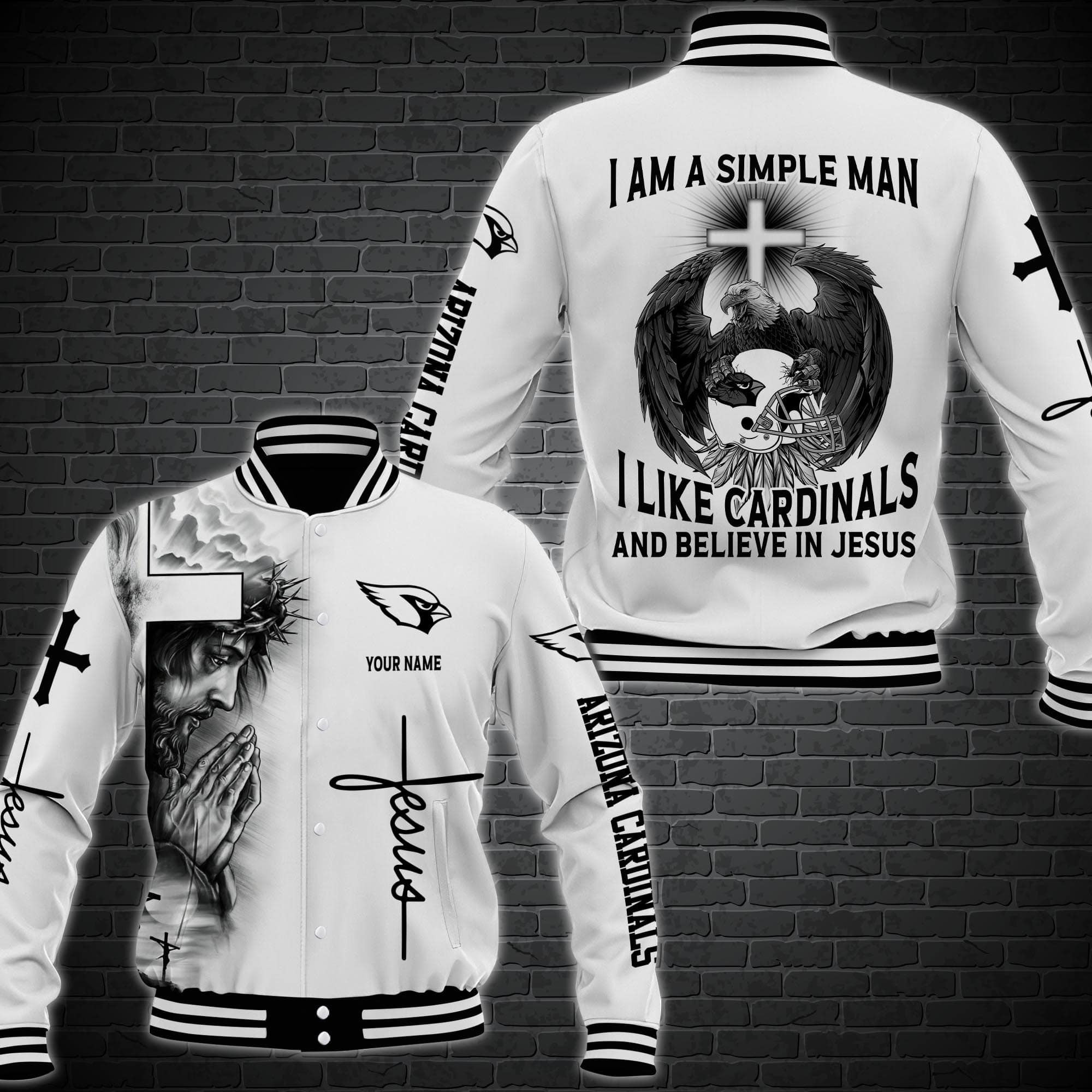 Arizona Cardinals Personalized Baseball Jacket for Men & Women | NFL Team Fan Gift