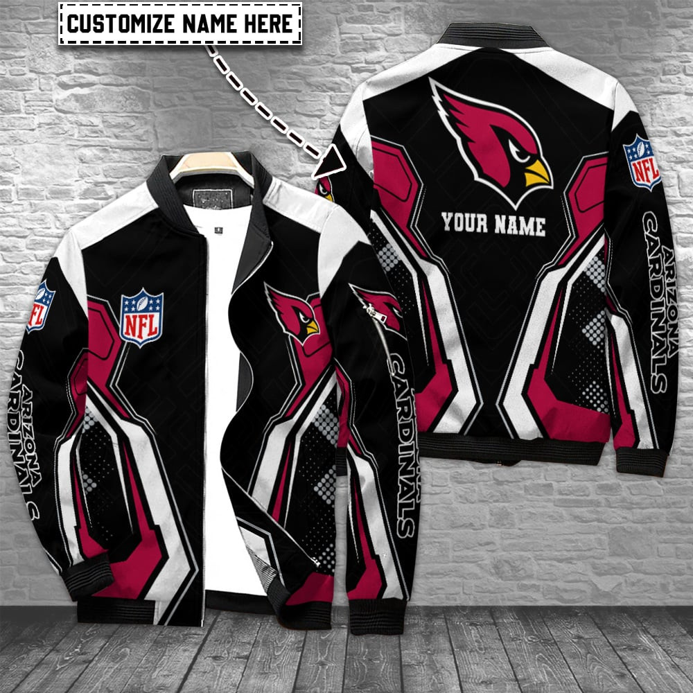 Arizona Cardinals Personalized Bomber Jacket | NFL Team Jacket for Men & Women | Football Fan Gift