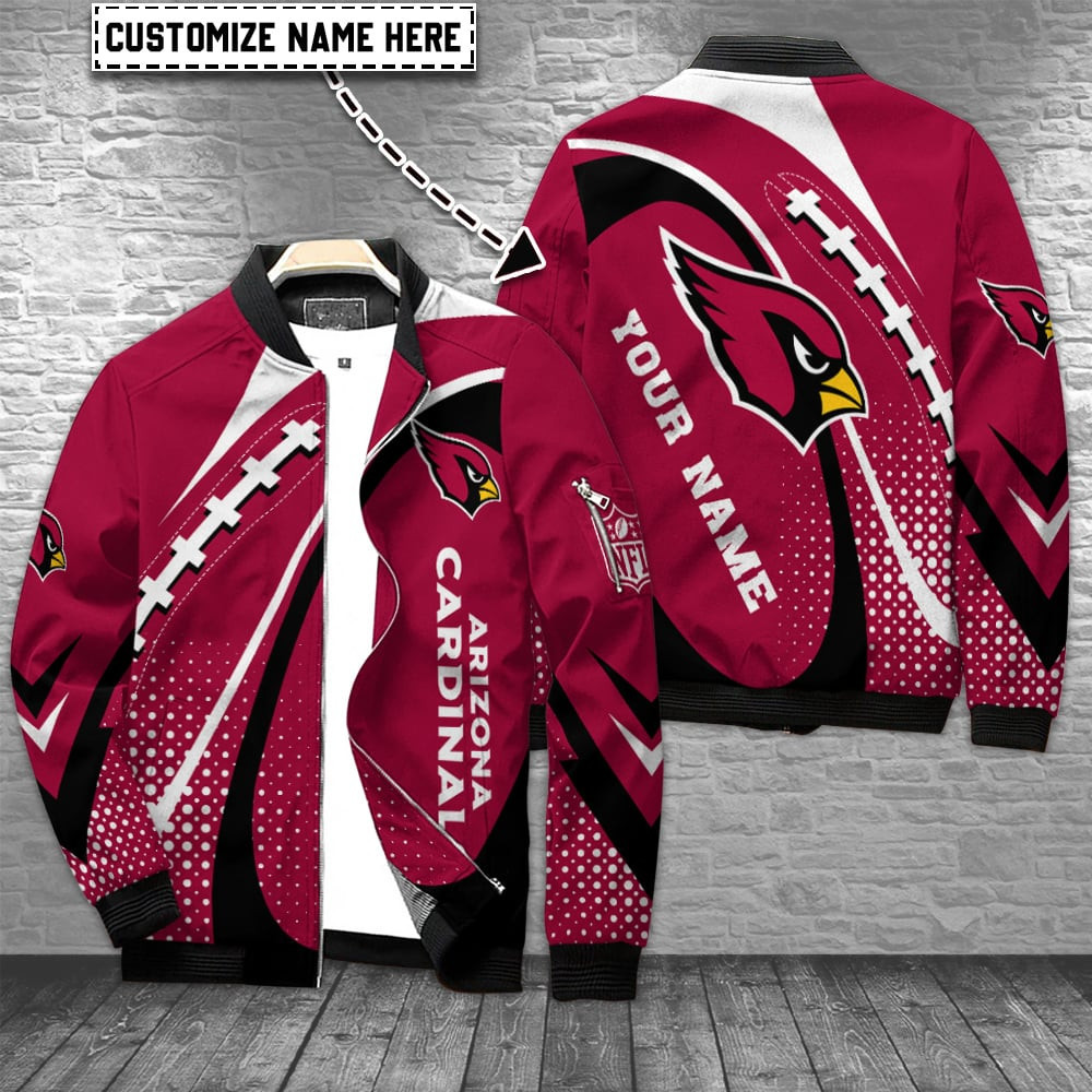 Arizona Cardinals Personalized Bomber Jacket | NFL Team Jacket for Men & Women | Football Fan Gift