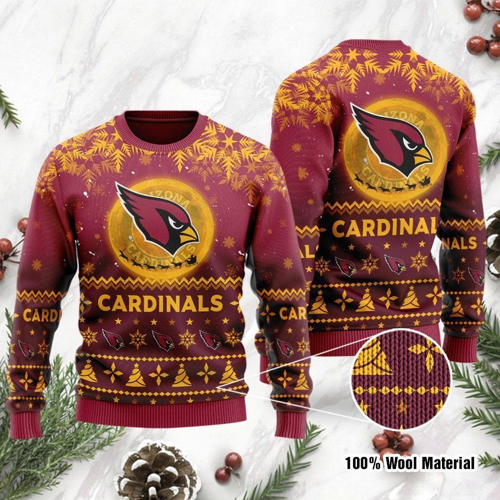 Arizona Cardinals Santa Claus In The Moon Ugly Christmas Sweater Holiday Party For Men Women