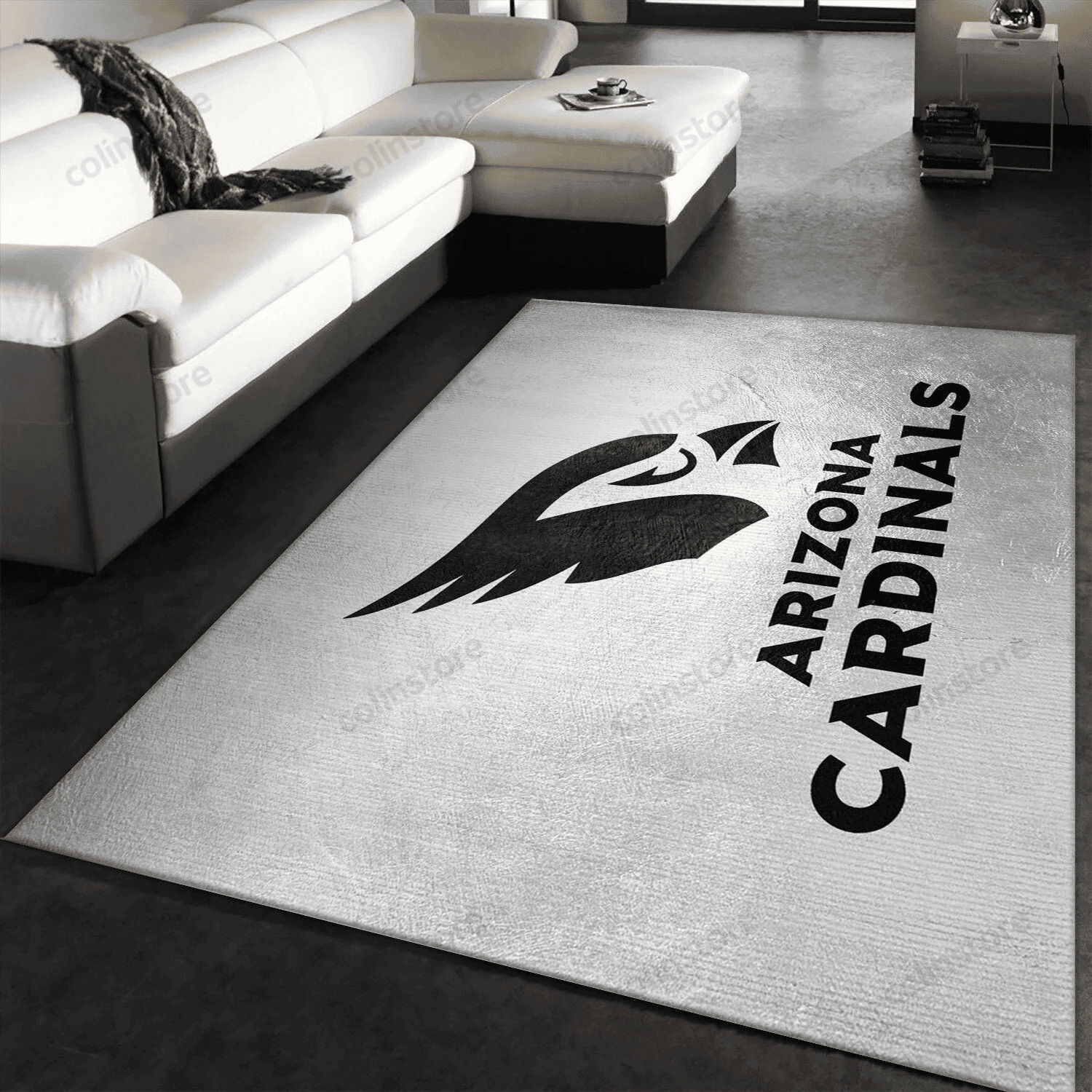 Arizona Cardinals Silver Rectangle Area Rug – Full Print Carpet For Living Room & Bedroom Home Decor