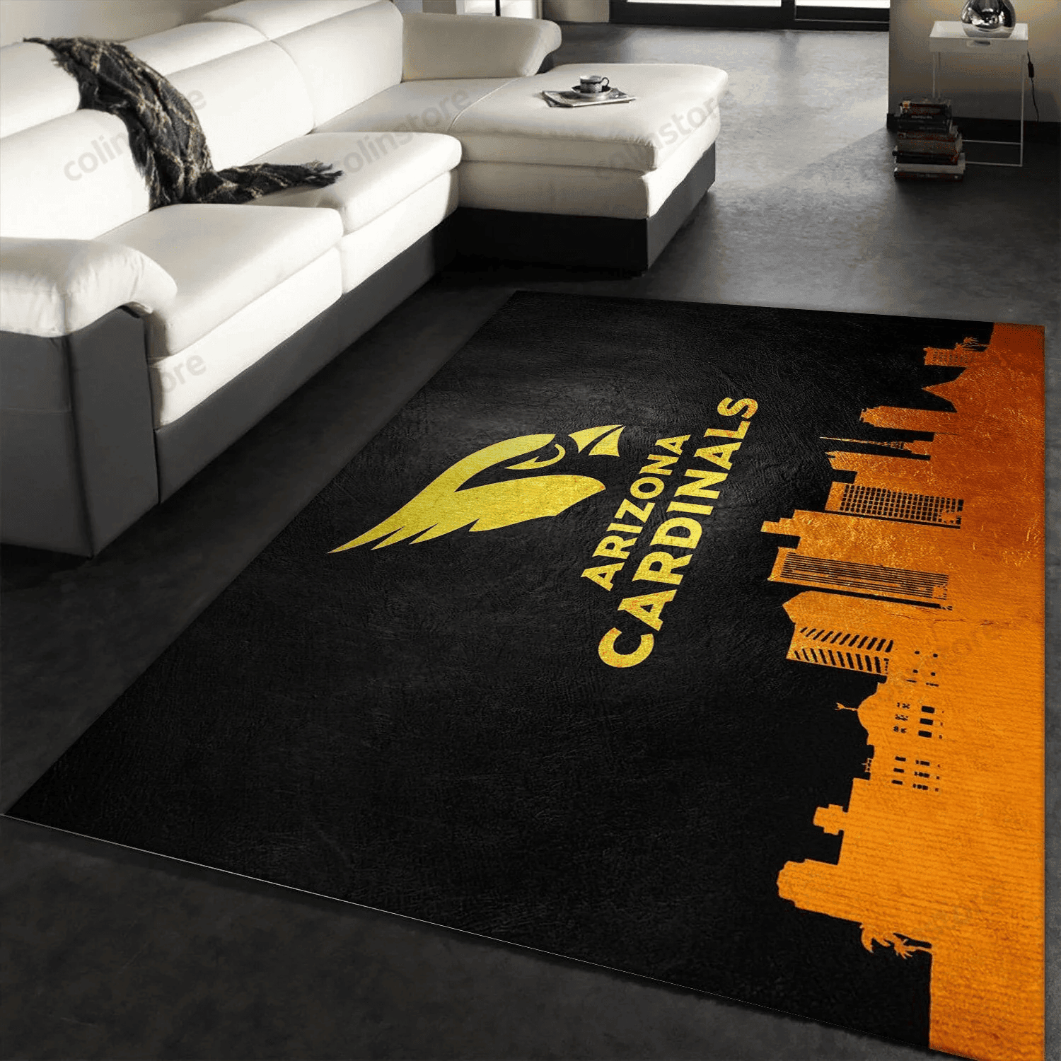 Arizona Cardinals Skyline Rectangle Area Rug – Full Print Carpet For Living Room & Bedroom Home Decor