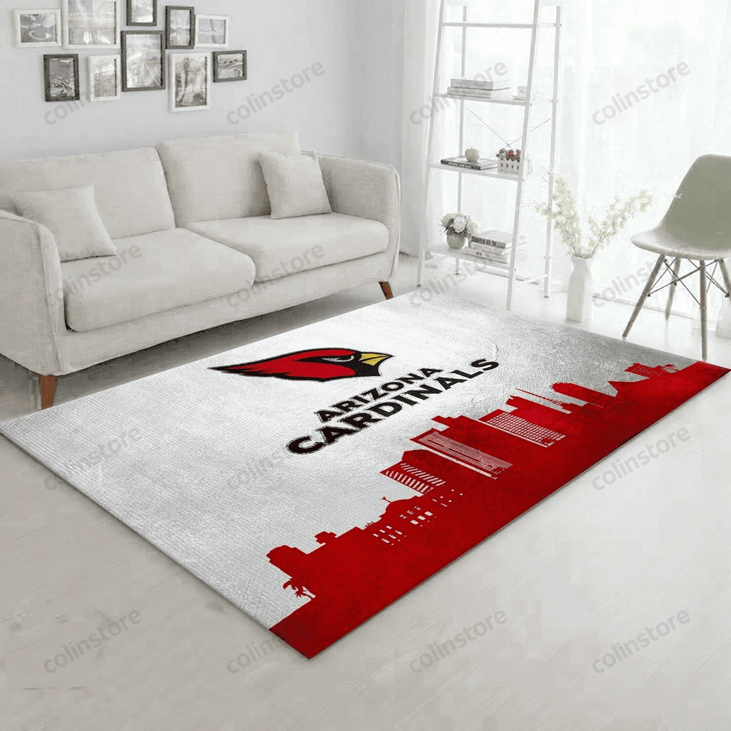 Arizona Cardinals Skyline Rectangle Area Rug – Full Print Carpet For Living Room & Bedroom Home Decor