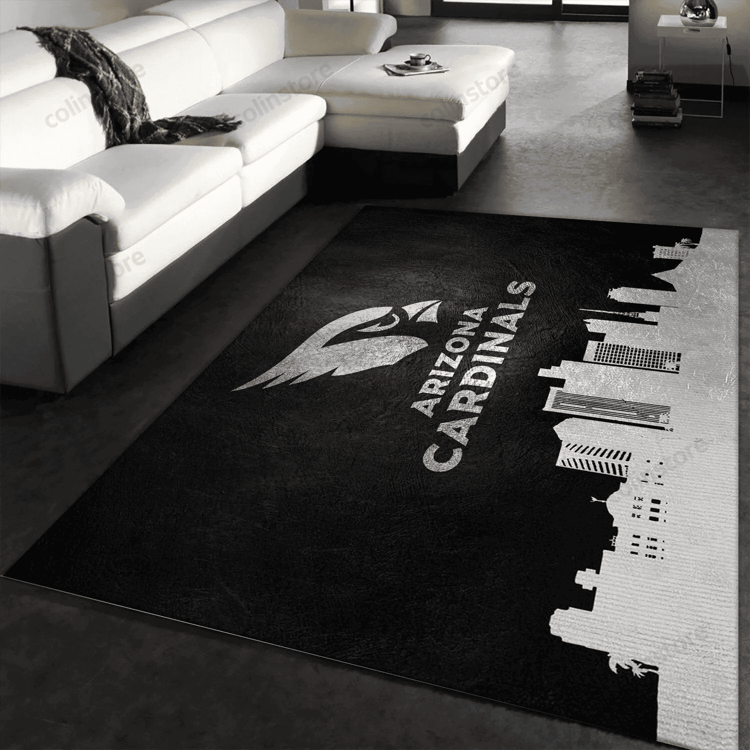 Arizona Cardinals Skyline Rectangle Area Rug – Full Print Carpet For Living Room & Bedroom Home Decor