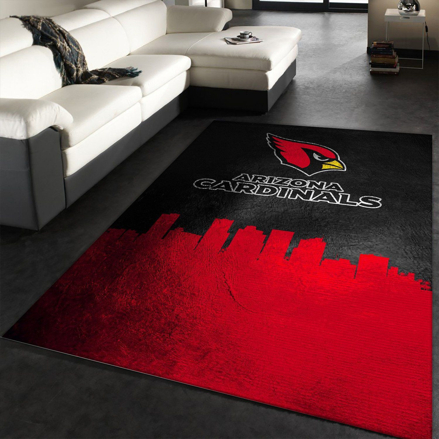 Arizona Cardinals Skyline Rectangle Area Rug – Full Print Carpet For Living Room & Bedroom Home Decor