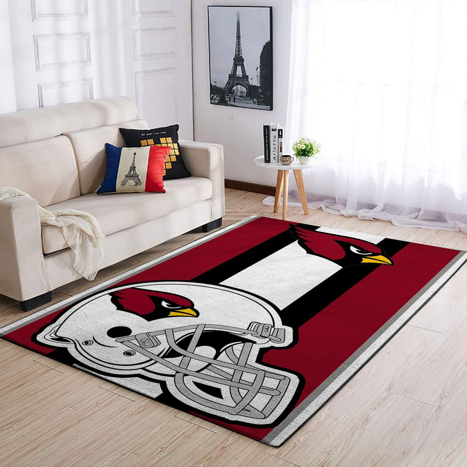 Arizona Cardinals Team Logo Helmet Nice Gift Rectangle Area Rug – Full Print Carpet For Living Room & Bedroom Home Decor