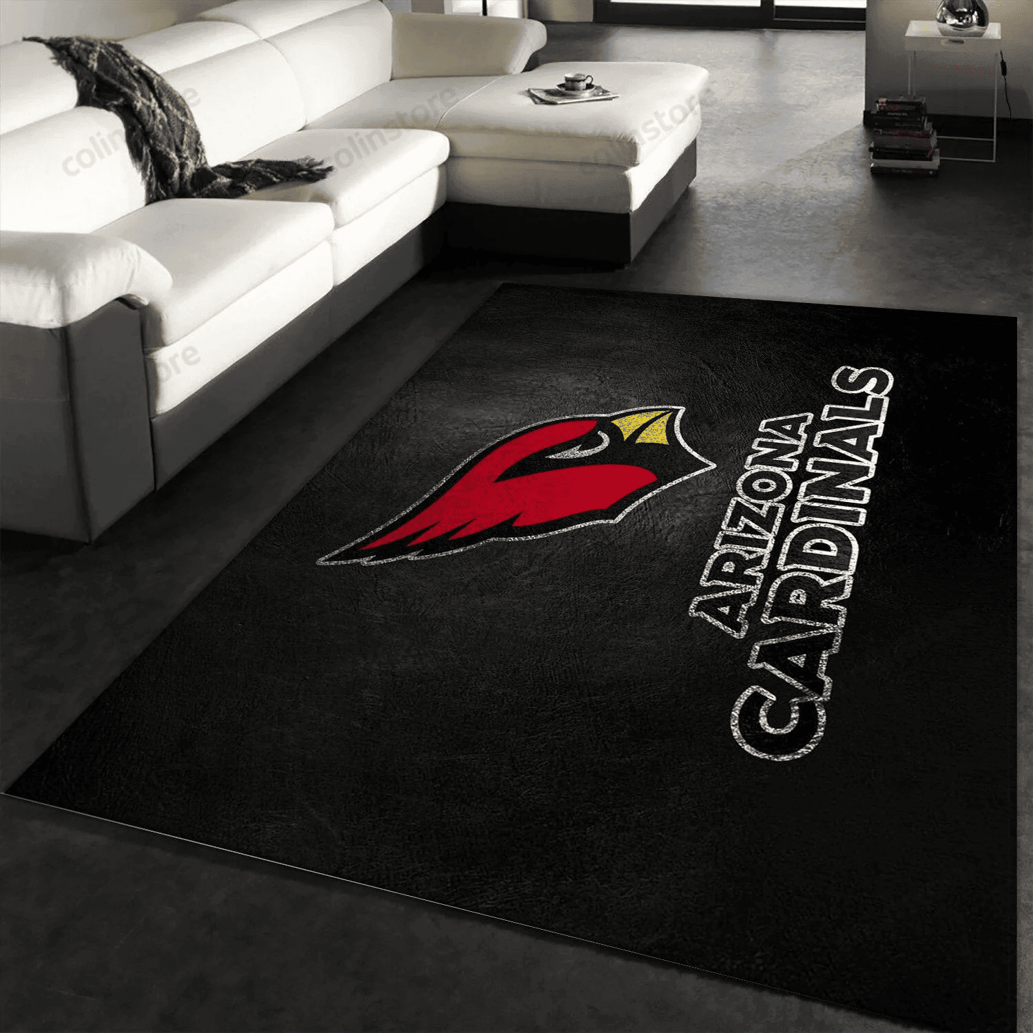 Arizona Cardinals Team Logo Rectangle Area Rug – Full Print Carpet For Living Room & Bedroom Home Decor