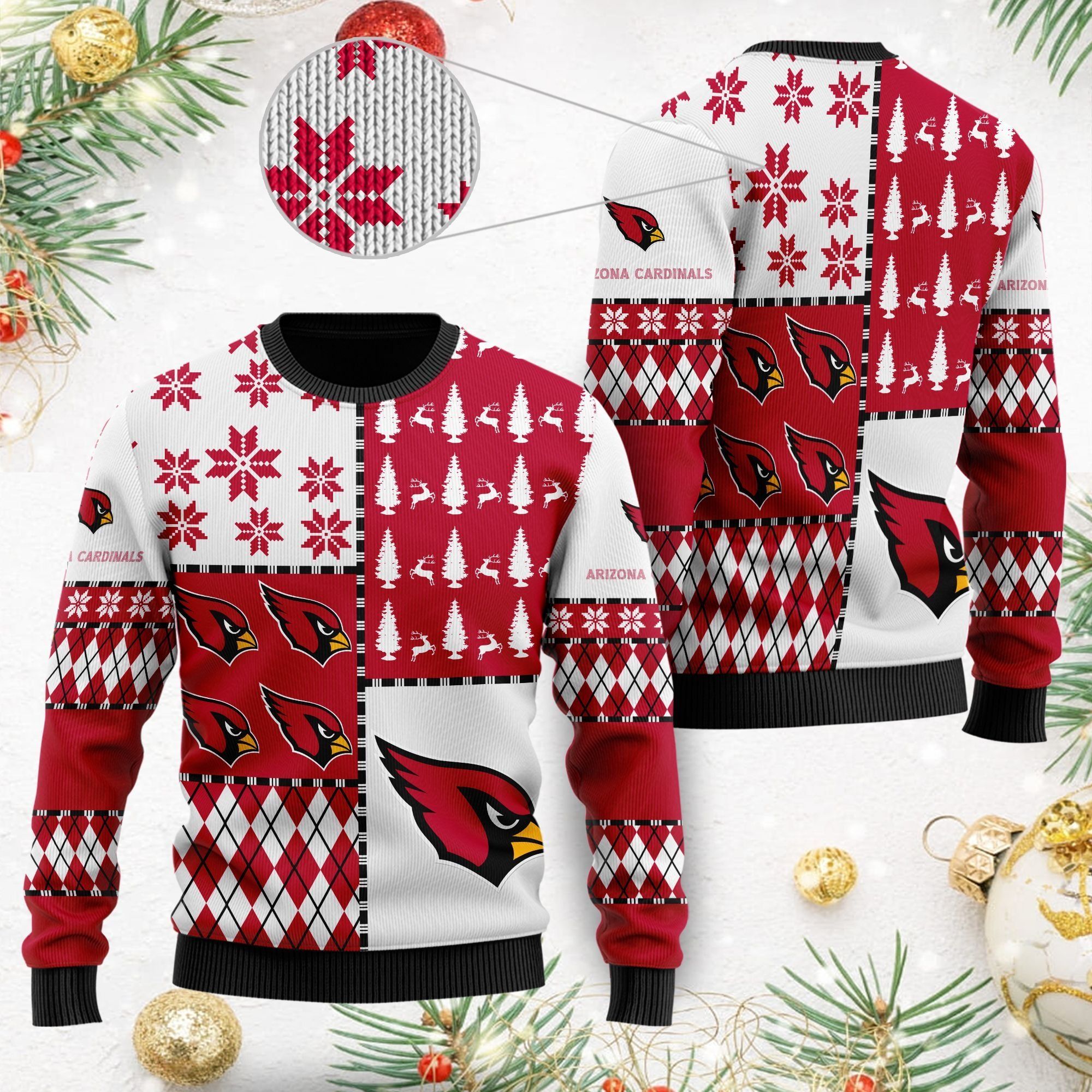 Arizona Cardinals Ugly Christmas Sweater Full Size For Sale Best Christmas Gift For Cardinals Fans