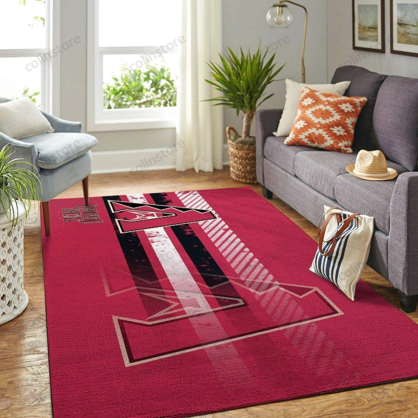 Arizona Diamondbacks Baseball Rectangle Area Rug – Full Print Carpet For Living Room & Bedroom Home Decor