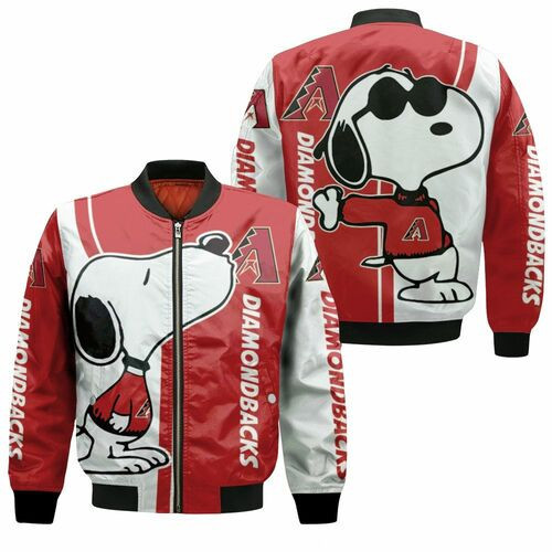 Arizona Diamondbacks Snoopy Lover Bomber Jacket | MLB Team Jacket for Men & Women | Baseball Fan Gift