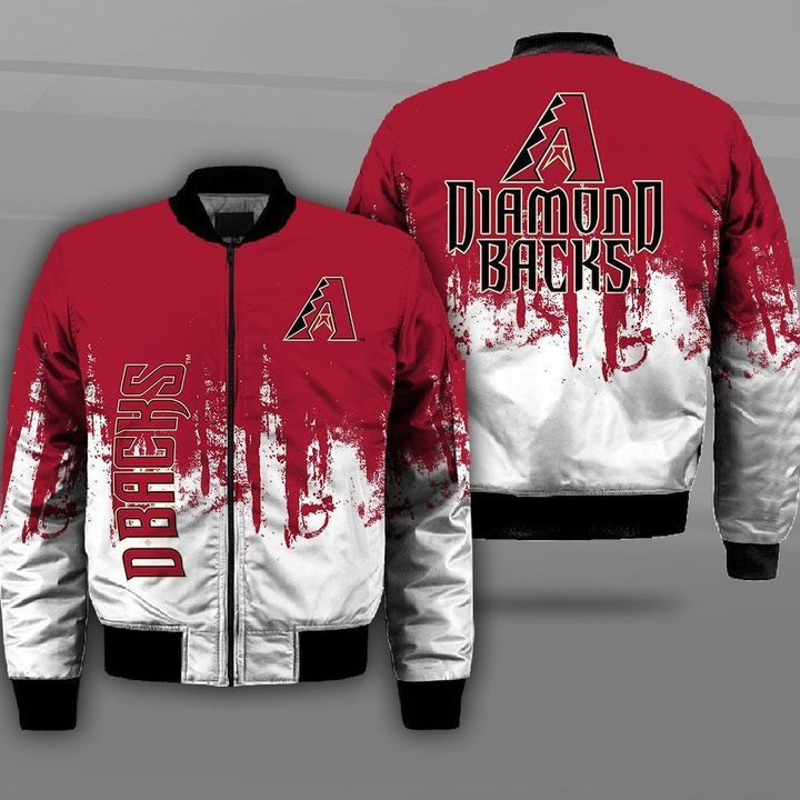 Arizona Diamondbacks White Red Bomber Jacket | MLB Team Jacket for Men & Women | Baseball Fan Gift