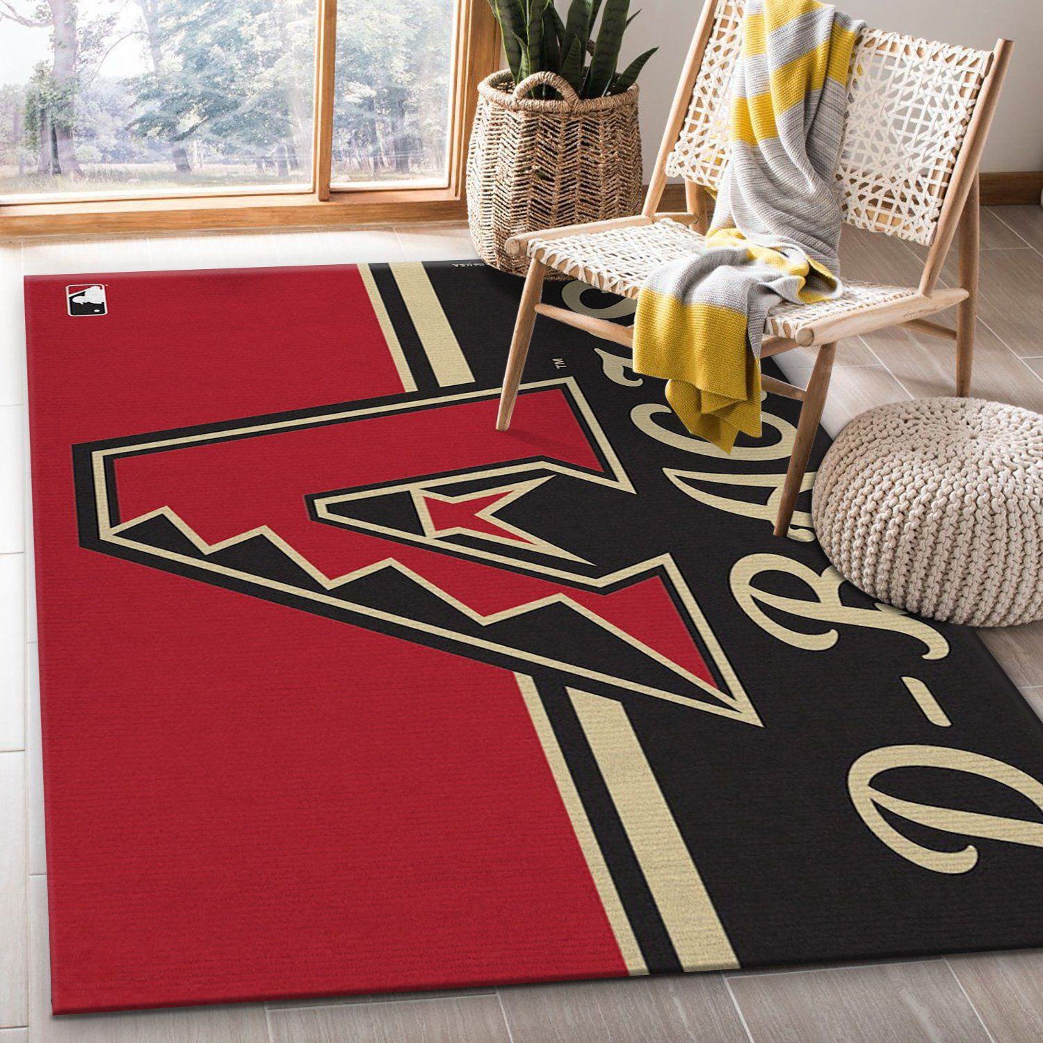Arizona Diamondbacks Wincraft Rectangle Area Rug – Full Print Carpet For Living Room & Bedroom Home Decor