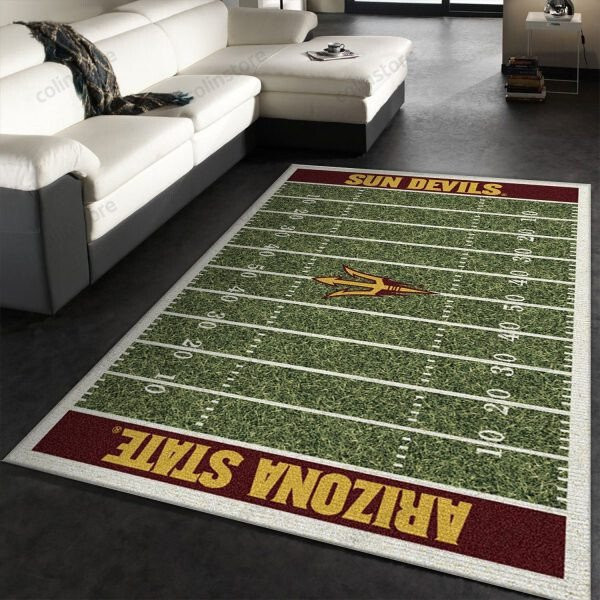 Arizona State Sun Devils Team Home Field 3D Rectangle Area Rug – Full Print Carpet For Living Room & Bedroom Home Decor
