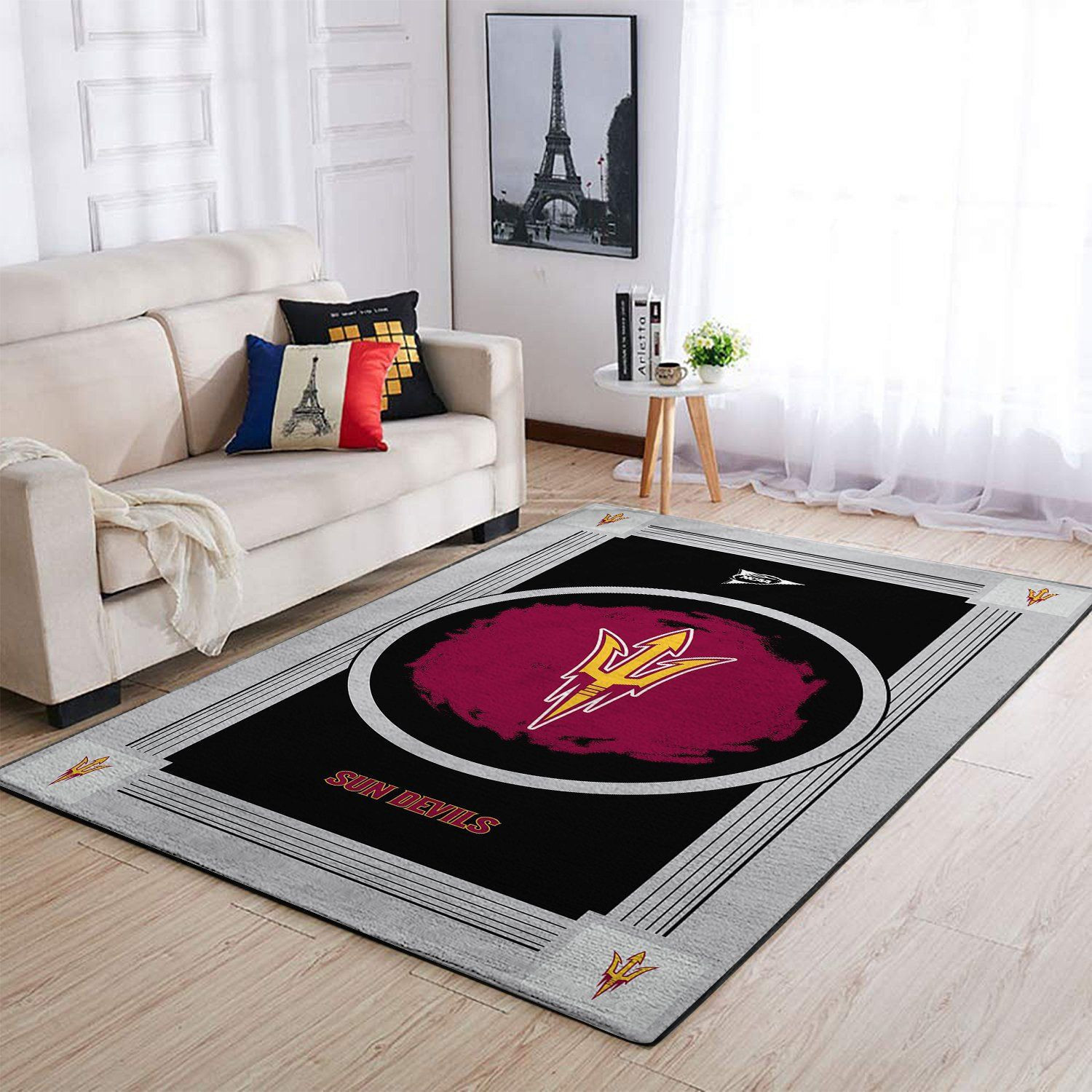 Arizona State Sun Devils Team Logo Nice Gift Rectangle Area Rug – Full Print Carpet For Living Room & Bedroom Home Decor