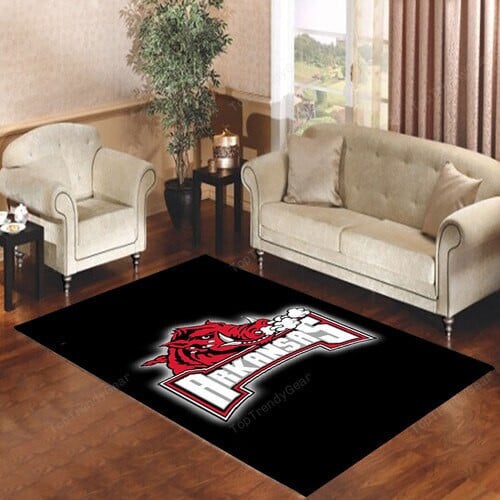 Arkansas Razorbacks Art Rectangle Area Rug – Full Print Carpet For Living Room & Bedroom Home Decor