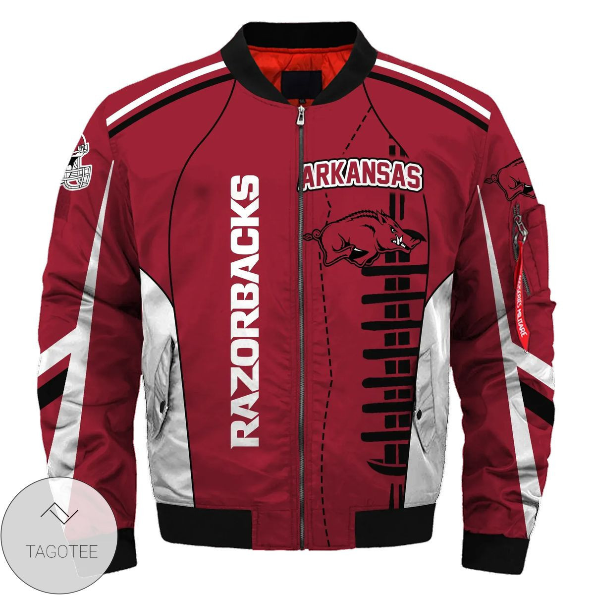 Arkansas Razorbacks Red Bomber Jacket | NCAA College Team Jacket for Men & Women | Sports Fan Gift
