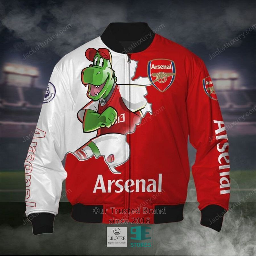 Arsenal FC Red White Scratch Mascot Bomber Jacket | Streetwear Jacket for Men & Women | Fan Gift