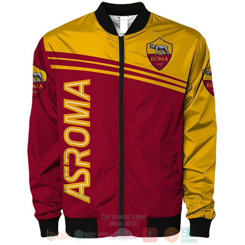 AS Roma Red Yellow Bomber Jacket | Streetwear Jacket for Men & Women | Fan Gift