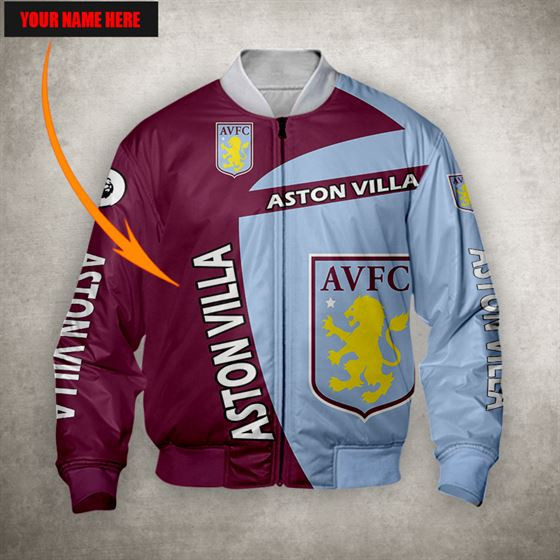 Aston Villa FC Personalized Claret Blue Bomber Jacket | Streetwear Jacket for Men & Women | Fan Gift