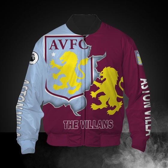 Aston Villa FC The Villans Claret Blue Bomber Jacket | Streetwear Jacket for Men & Women | Fan Gift