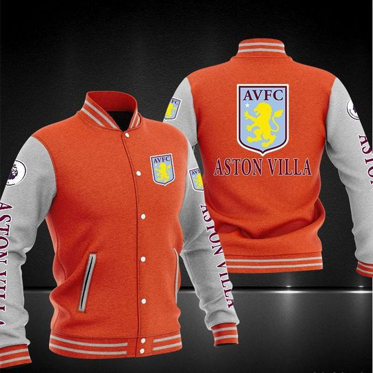 Aston Villa Varsity Baseball Jacket for Men & Women | Soccer Team Fan Gift