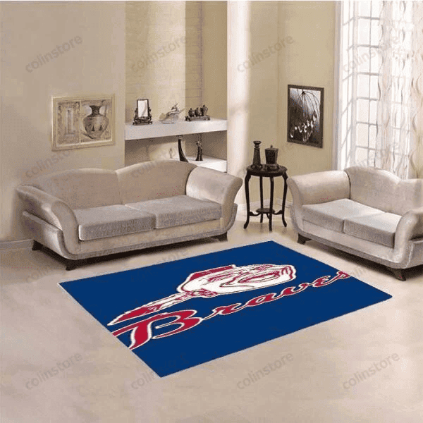 Atlanta Braves Baseball Rectangle Area Rug – Full Print Carpet For Living Room & Bedroom Home Decor