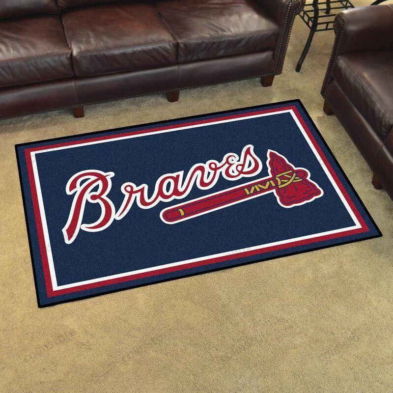 Atlanta Braves Baseball Rectangle Area Rug – Full Print Carpet For Living Room & Bedroom Home Decor