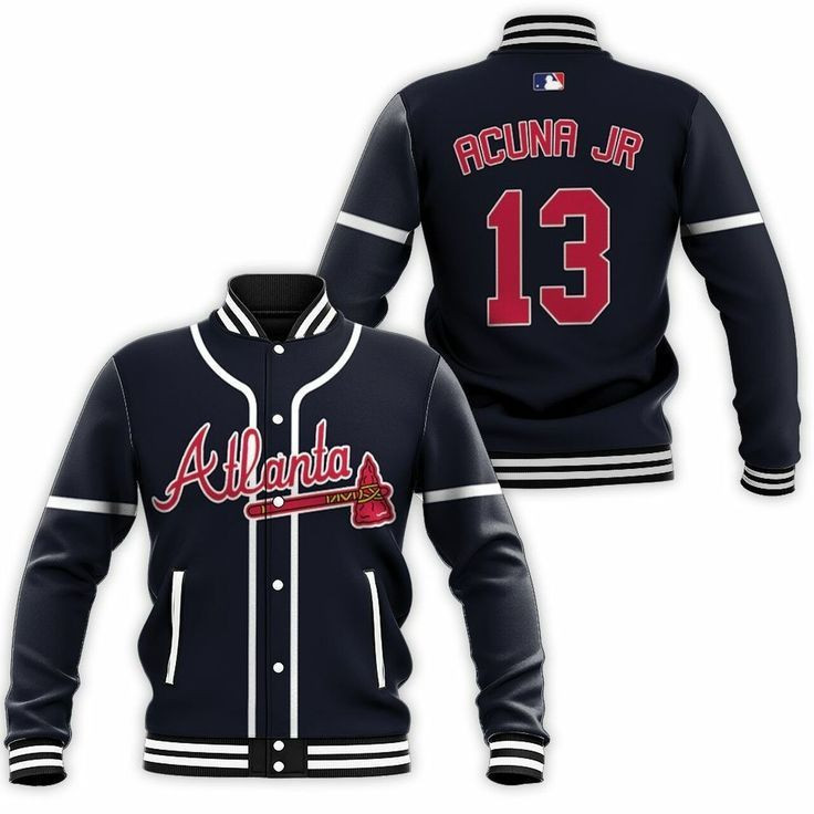 Atlanta Braves Personalized Name Number Black Varsity Baseball Jacket for Men & Women | MLB Team Fan Gift