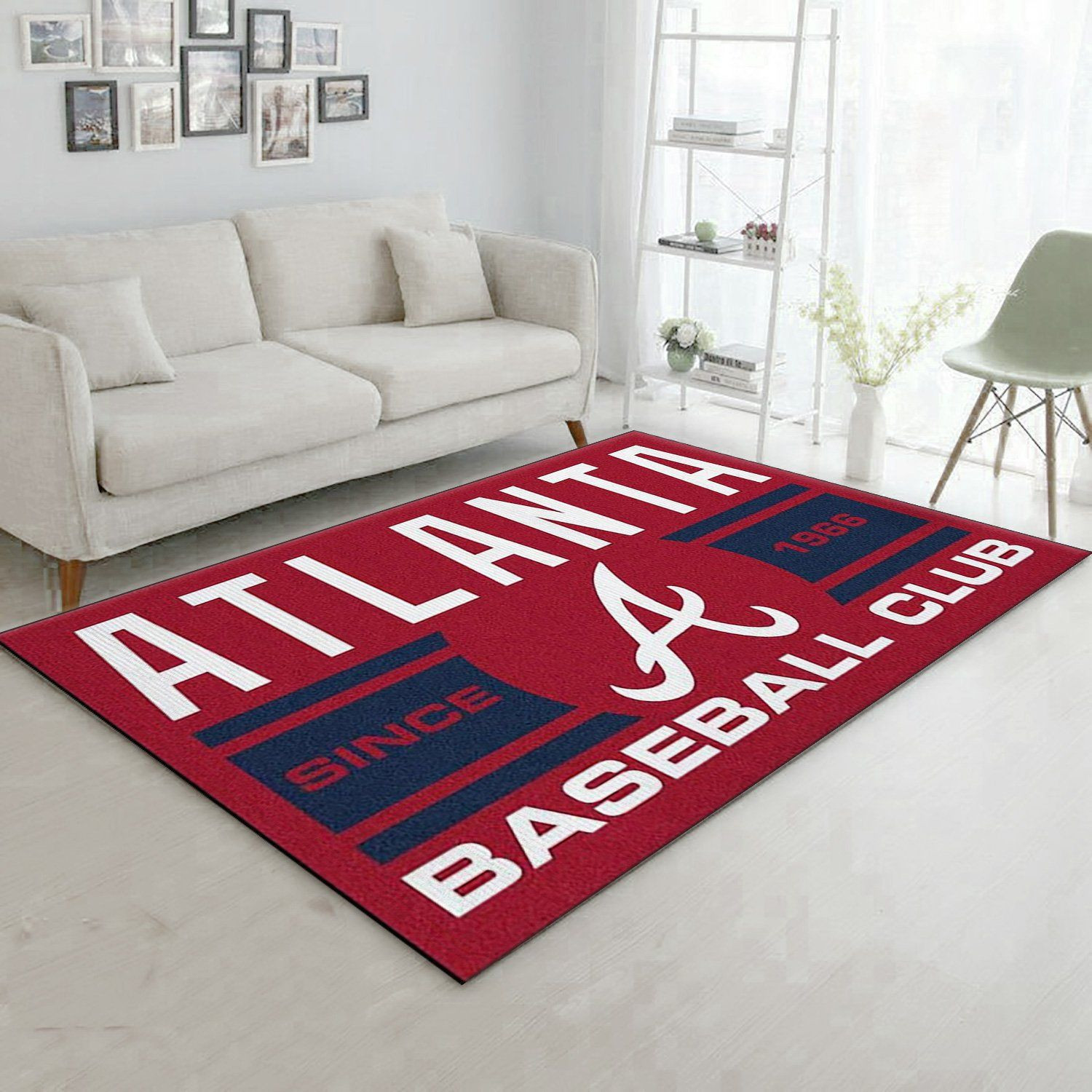 Atlanta Braves Rectangle Area Rug – Full Print Carpet For Living Room & Bedroom Home Decor