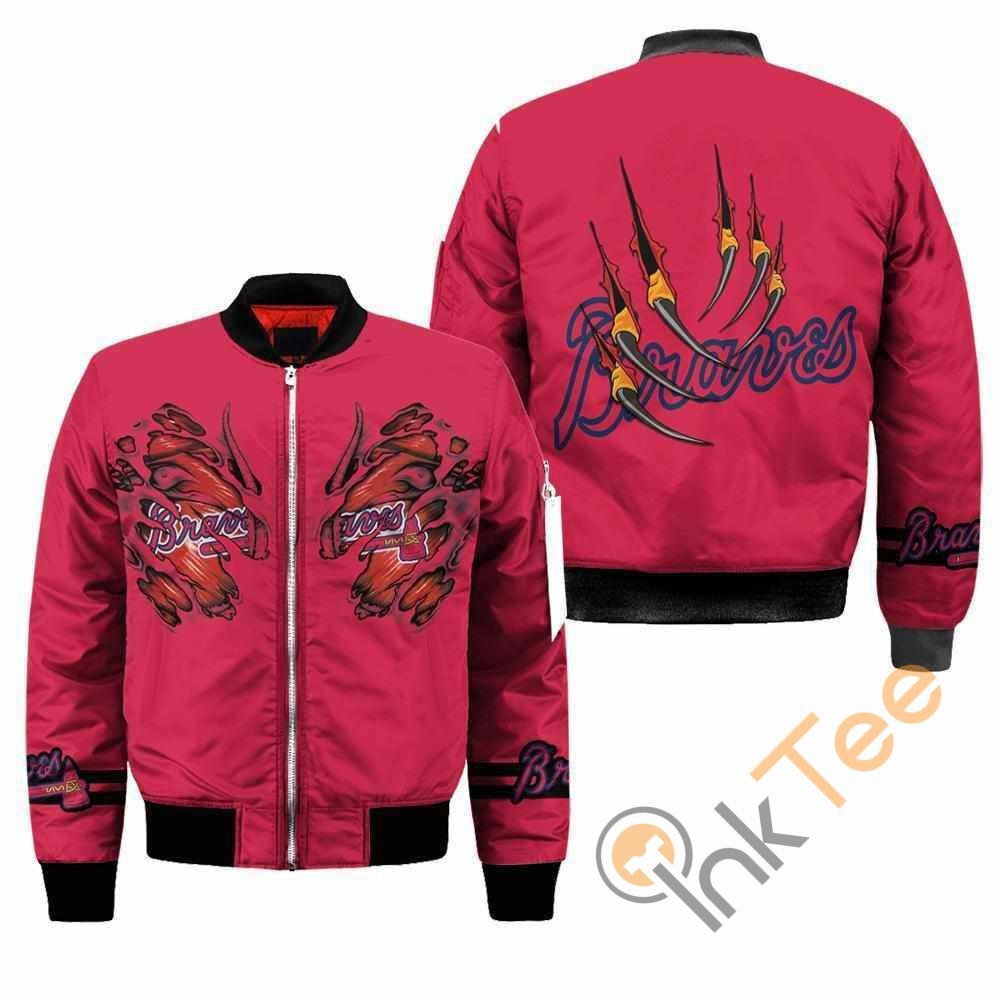 Atlanta Braves Red Bomber Jacket | MLB Team Jacket for Men & Women | Baseball Fan Gift