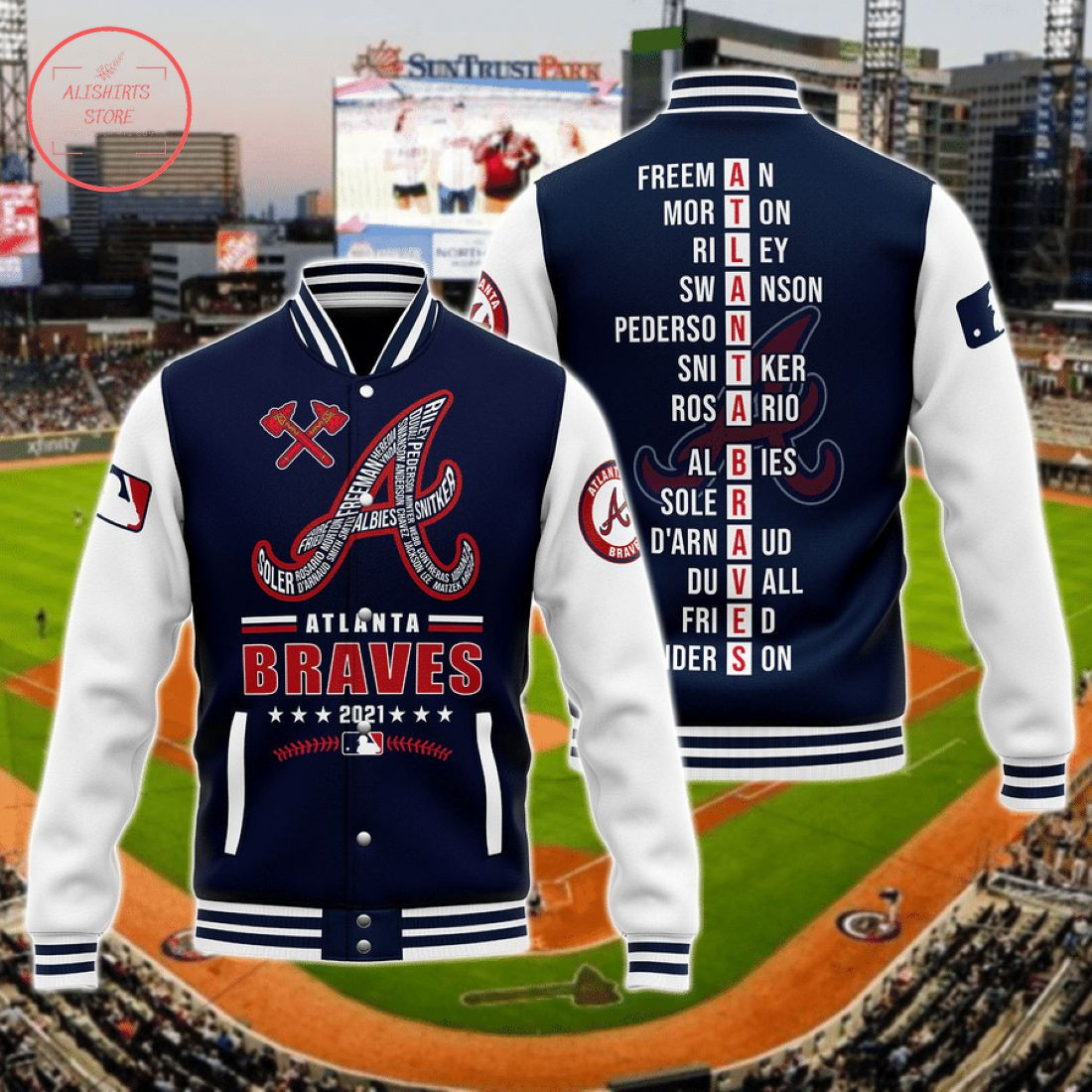 Atlanta Braves Varsity Baseball Jacket for Men & Women | MLB Team Fan Gift