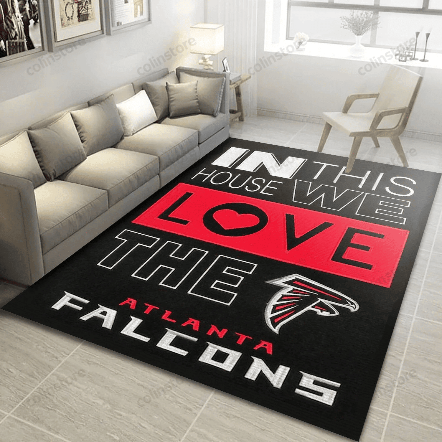 Atlanta Falcons 3D Rectangle Area Rug – Full Print Carpet For Living Room & Bedroom Home Decor