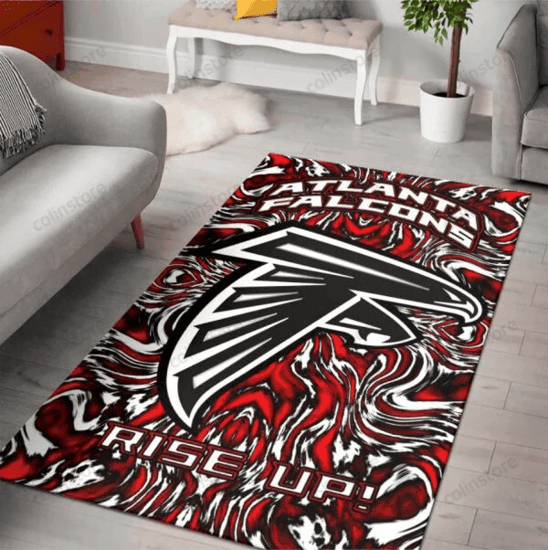 Atlanta Falcons Art Logo 3D Rectangle Area Rug – Full Print Carpet For Living Room & Bedroom Home Decor
