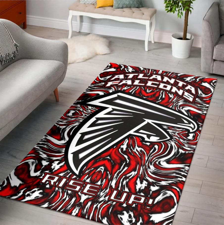 Atlanta Falcons Art Logo Team Rectangle Area Rug – Full Print Carpet For Living Room & Bedroom Home Decor
