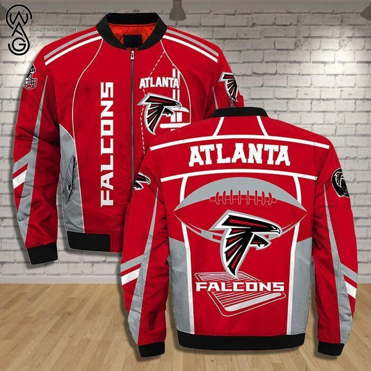 Atlanta Falcons Bomber Jacket | NFL Team Jacket for Men & Women | Football Fan Gift