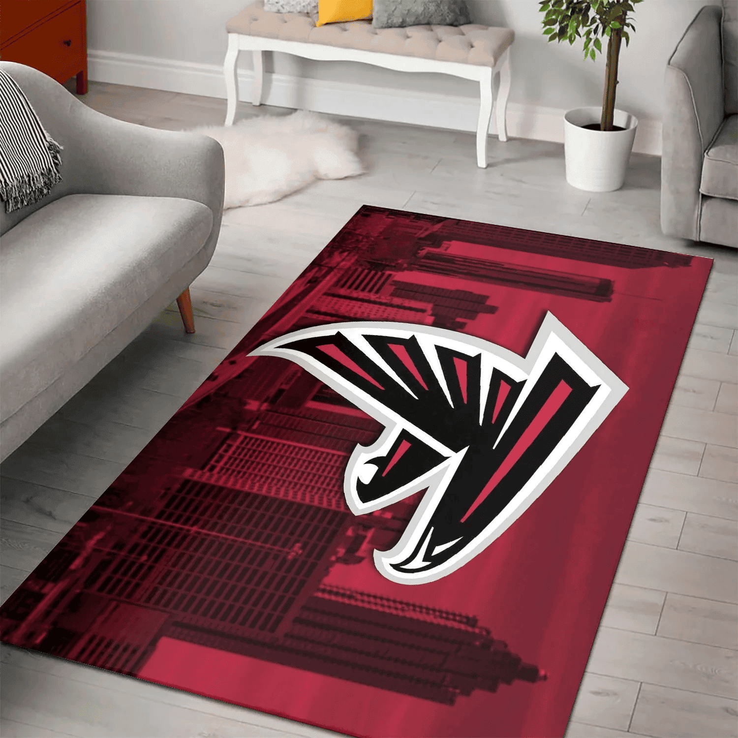 Atlanta Falcons City 3D Full Print Rectangle Area Rug – Full Print Carpet For Living Room & Bedroom Home Decor